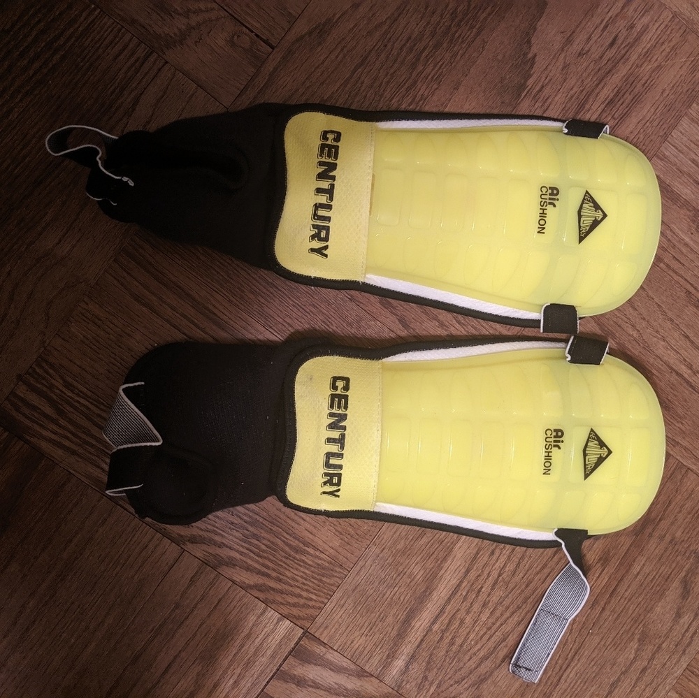 Women's neon yellow air chusion soccer shinguards